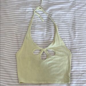 PacSun Yellow Green Sleeveless Crop Tank Top